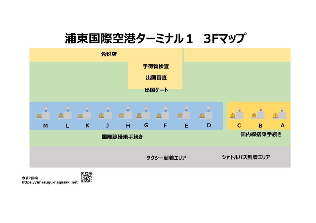 浦東国際空港出発ロビー3階